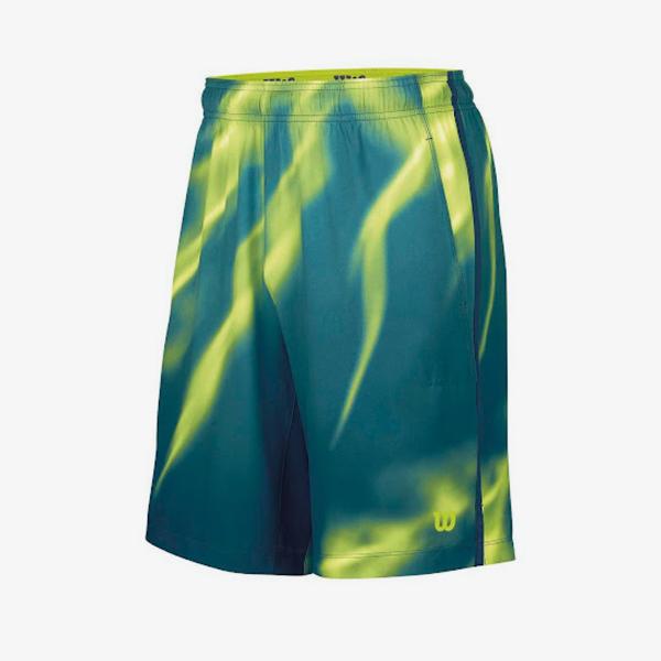 Quần Thể Thao Wilson Spring Smoke Print 10” Stretch Woven Short Pacific Teal / Solar Lime / Solar Lime – WRA701501